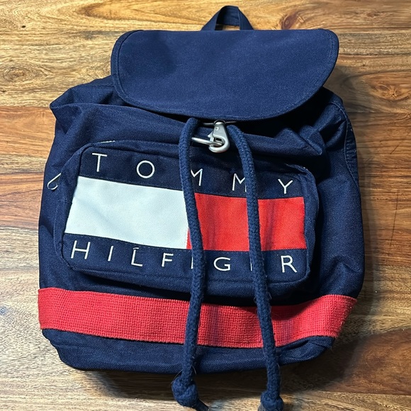 COPY - TOMMY HILFIGER - backpack Vintage 90'S with the red and white and blue f… - Picture 1 of 10